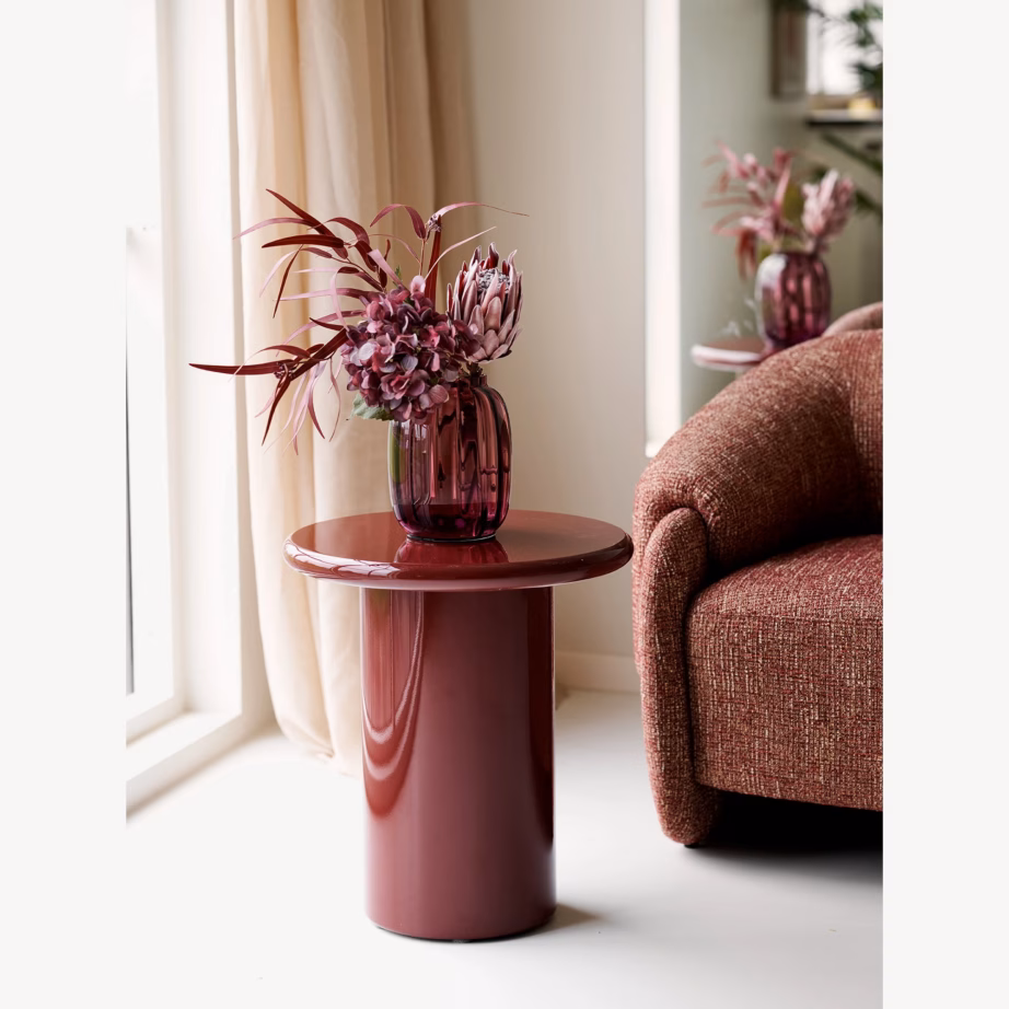 Ümar MDF abilaud Otago, bordoo, läbimõõt 45 cm, kõrgus 50 cm - 4