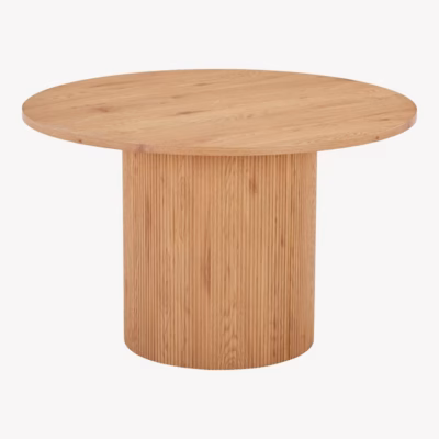Ümar naturaalne söögilaud MDF-plaadiga Boavista, ø120 x 75 cm