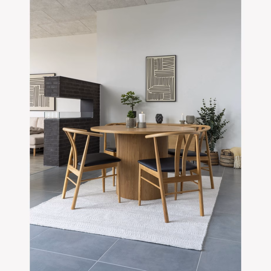Ümar naturaalne söögilaud MDF-plaadiga Boavista, ø120 x 75 cm - 2