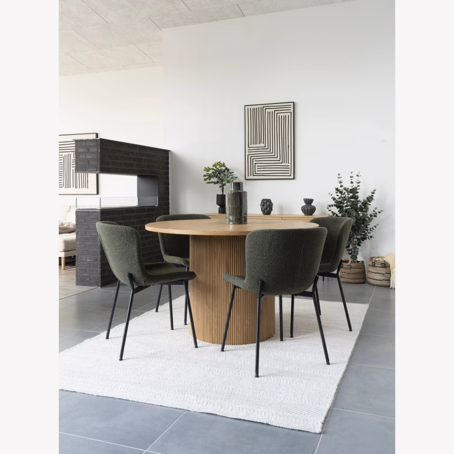 Ümar naturaalne söögilaud MDF-plaadiga Boavista, ø120 x 75 cm - 4