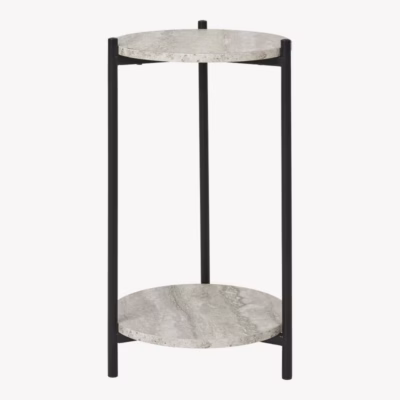 MDF-plaadiga abilaud travertiini imitatsiooniga Leuven, ø27x46 cm