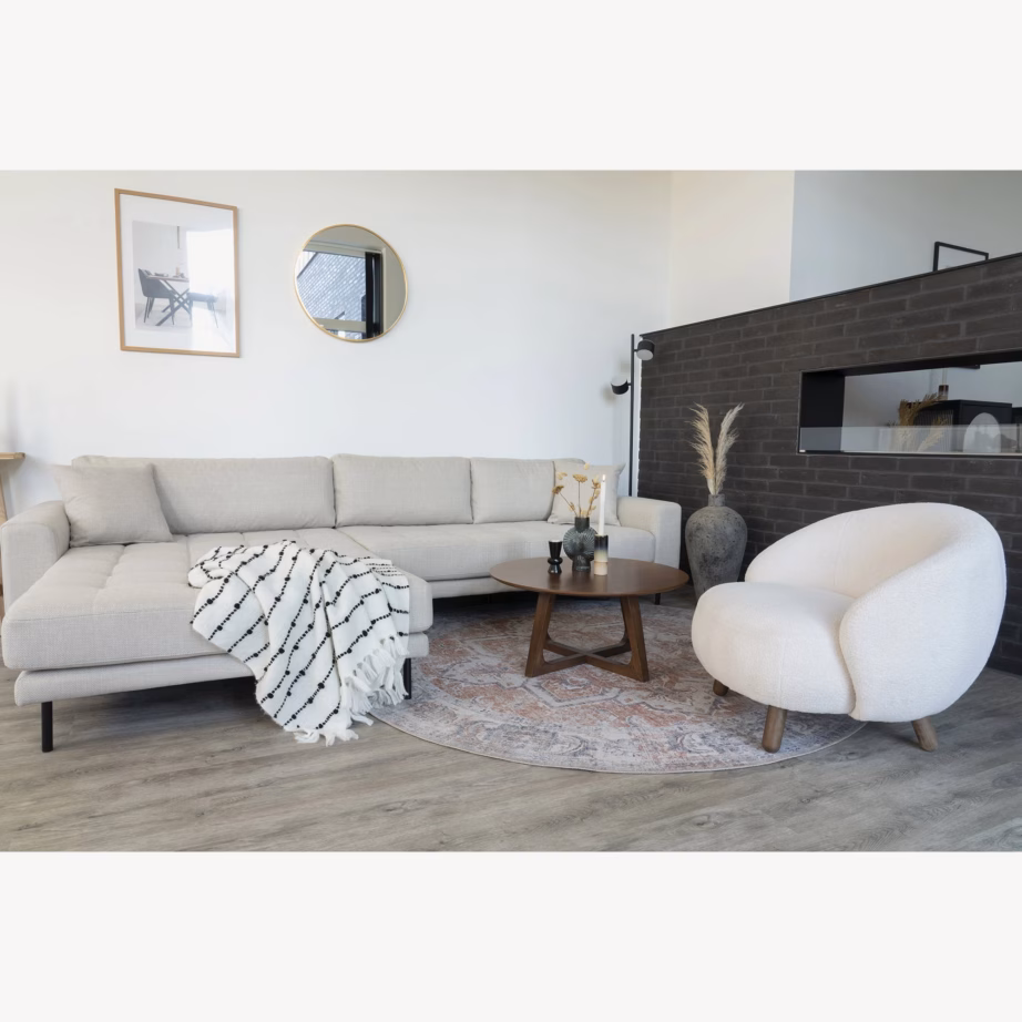 Ümmargune diivanilaud pähklispooni ja puitjalgadega Hellerup 75×36 cm - 6