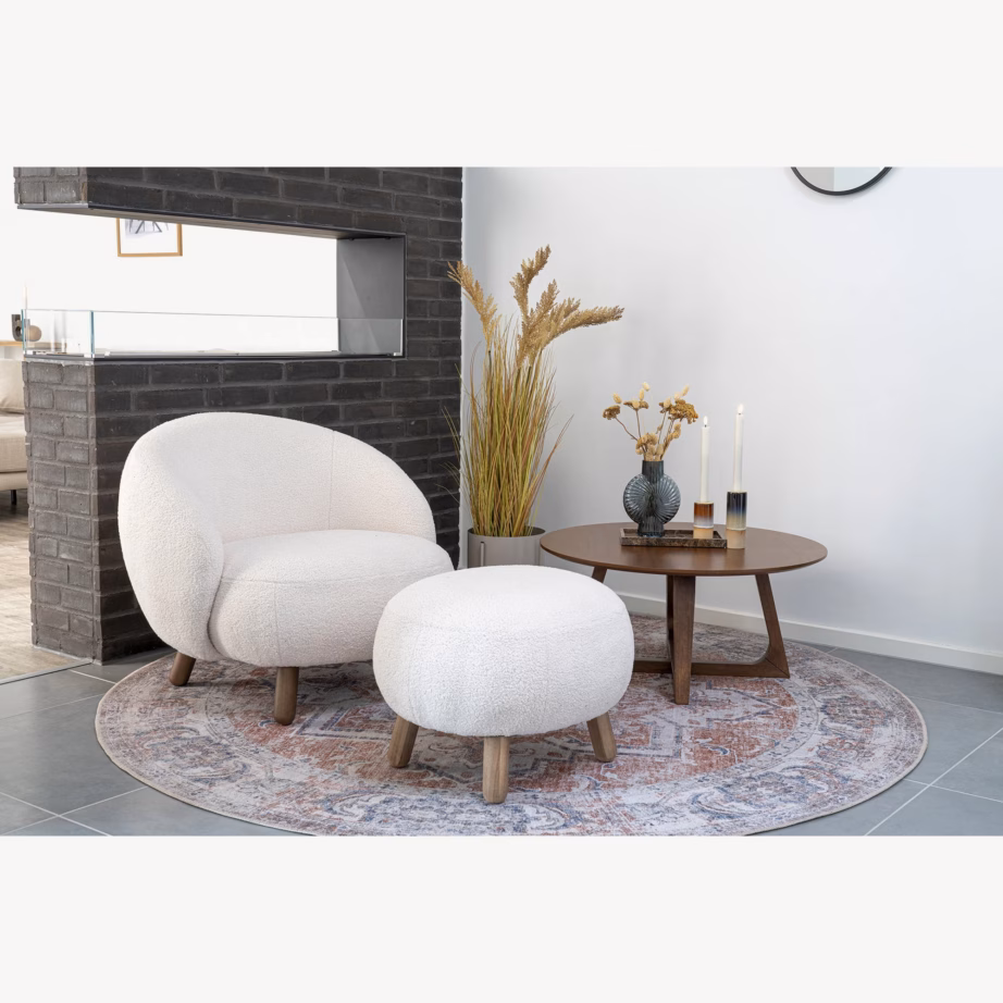 Ümmargune diivanilaud pähklispooni ja puitjalgadega Hellerup 75×36 cm - 8