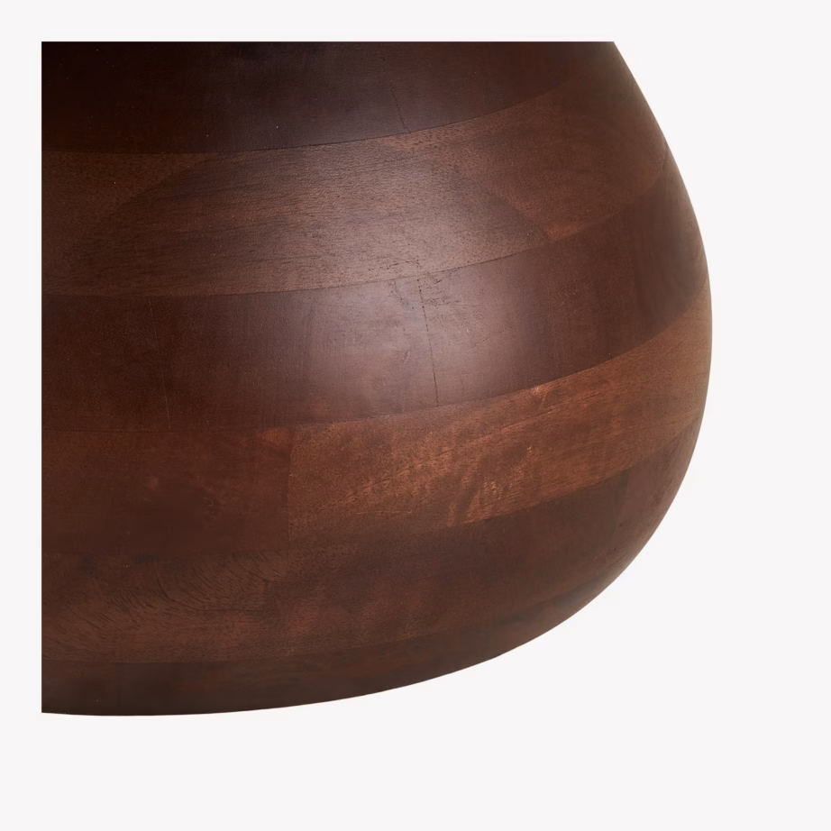 Ümmargune mangopuidust ja marmorist diivanilaud Heide, Ø70 cm - 6