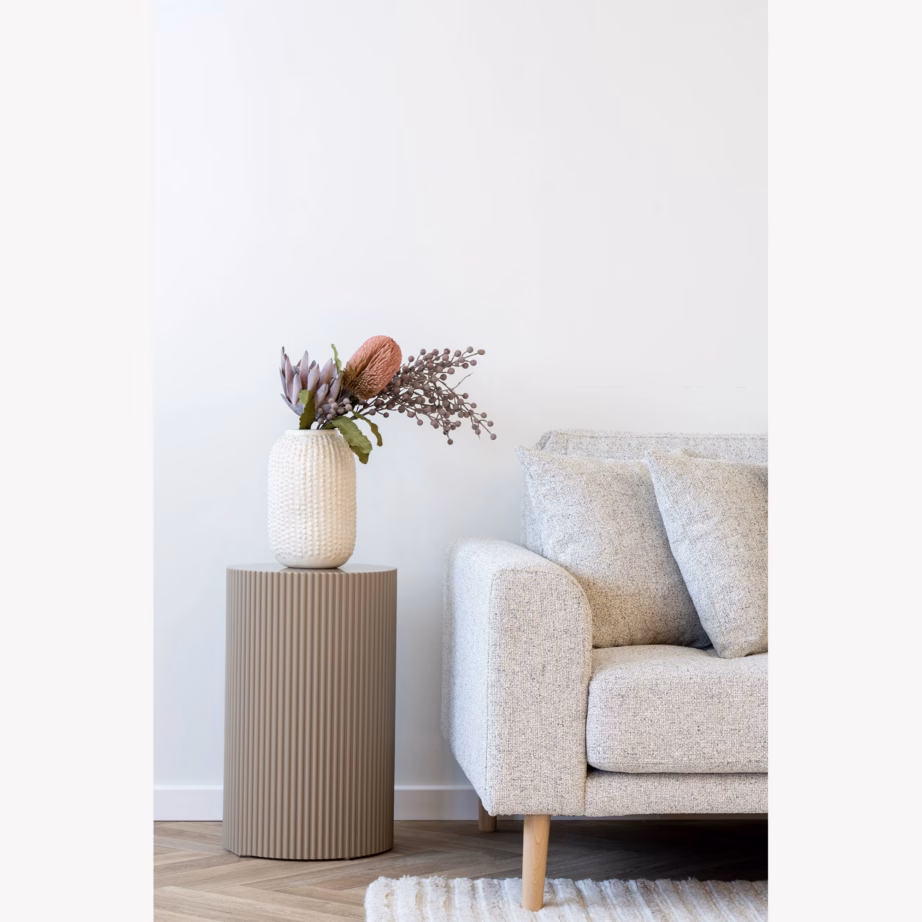 Ümmargune MDF abilaud, tume liivatoon, ø30 x 50 cm Farense - 2