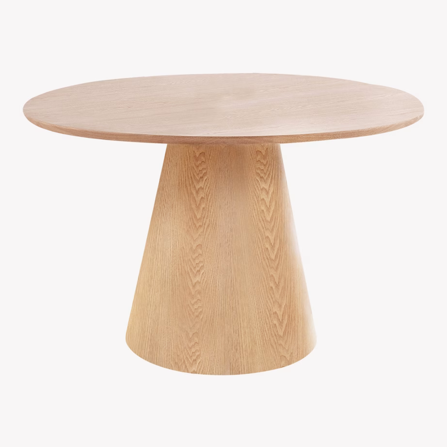 Ümmargune naturaalne söögilaud MDF-ist saarespooniga Bolton, Ø120 cm - 4