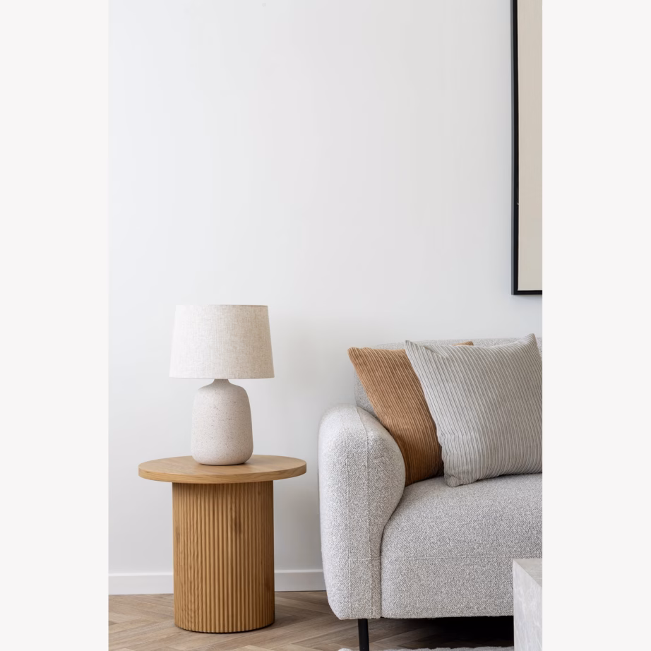 Ümmargune naturaalset tooni abilaud Boavista, Ø48 x 45 cm - 2