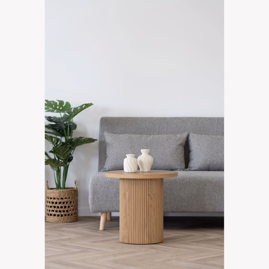 Ümmargune naturaalset tooni abilaud Boavista, Ø48 x 45 cm - 4