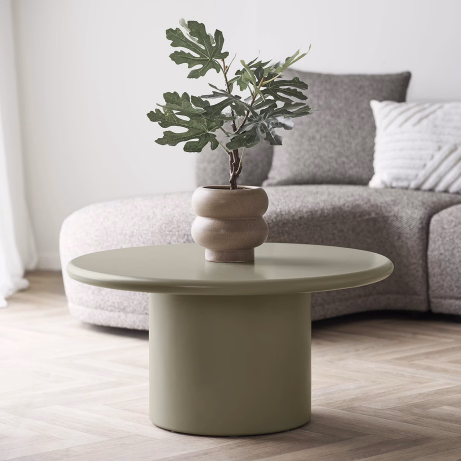 Ümmargune roheline MDF-diivanilaud Nagano, ø 80 x 40 cm - 2