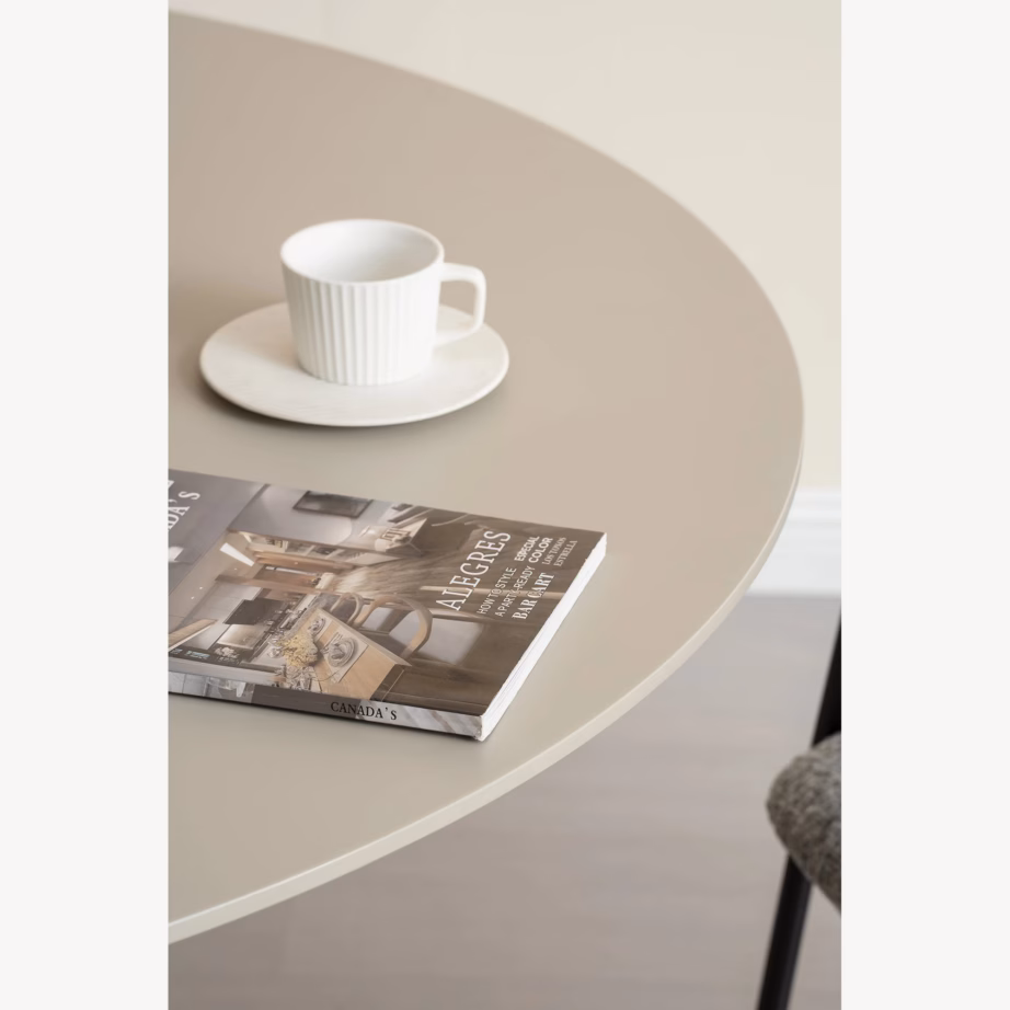 Ümmargune söögilaud MDF-plaadiga, liivakarva, ø120 cm Riva - 2