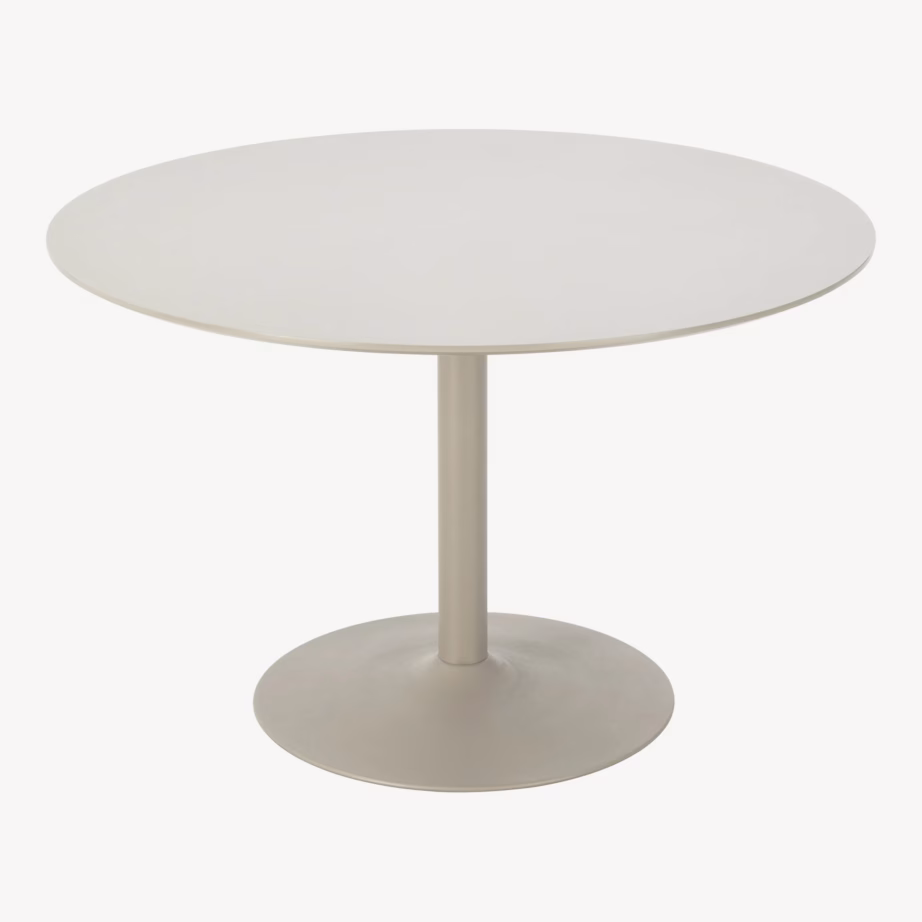 Ümmargune söögilaud MDF-plaadiga, liivakarva, ø120 cm Riva - 3