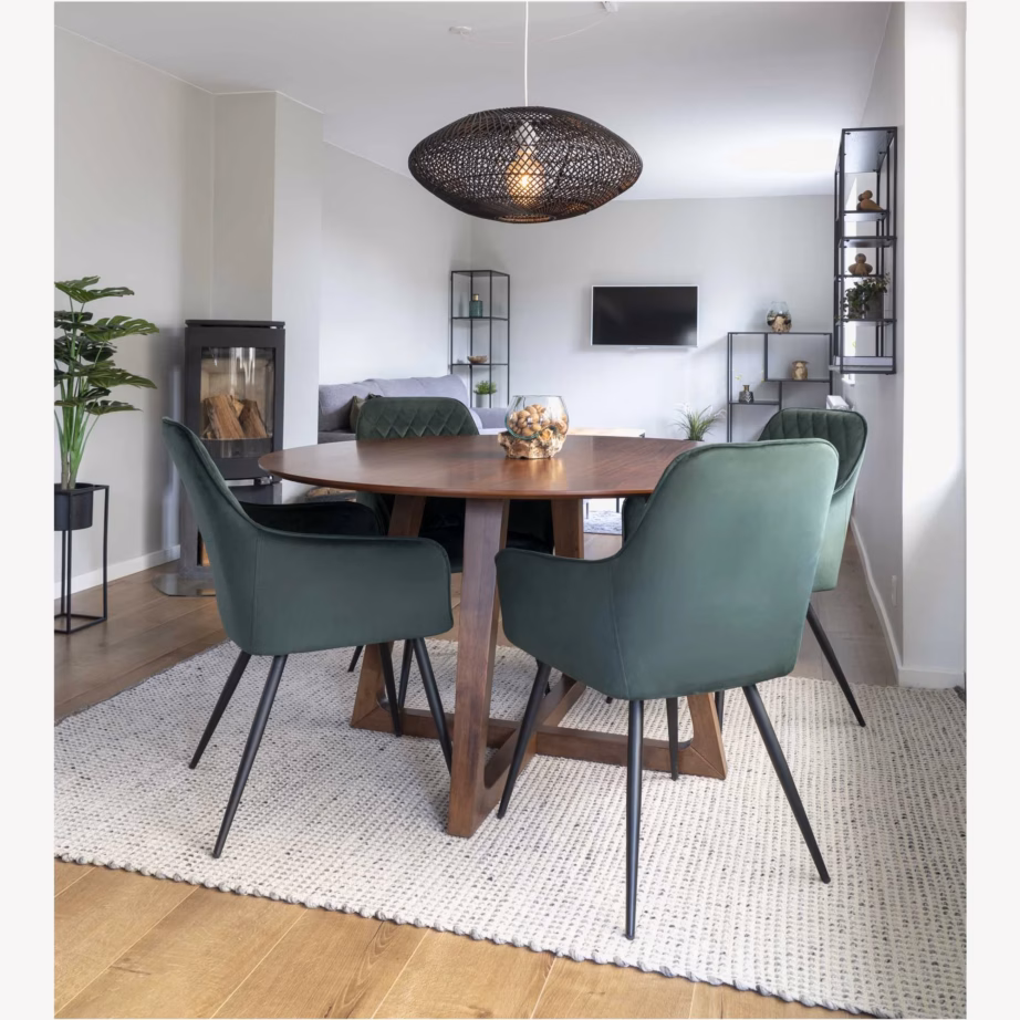 Ümmargune söögilaud pähkliviilutisega Hellerup Ø137 cm - 2