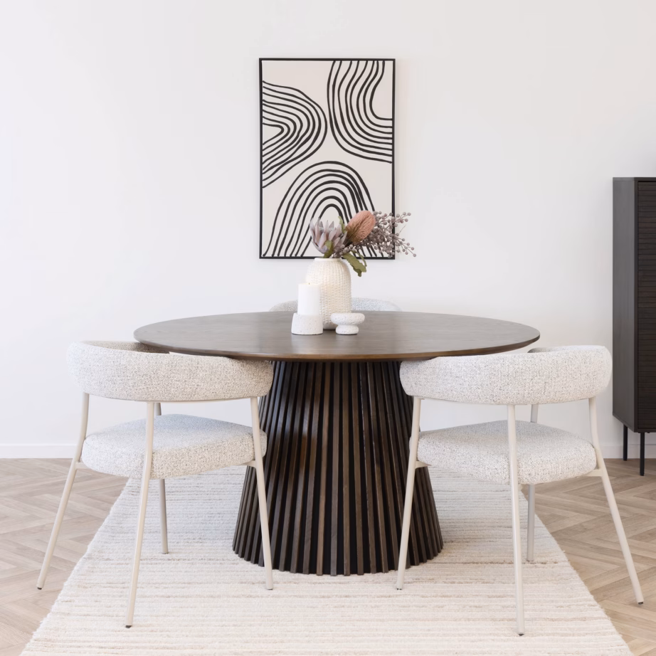 Ümmargune tammespooniga söögilaud ø140 cm, suitsutatud Osaka - 4