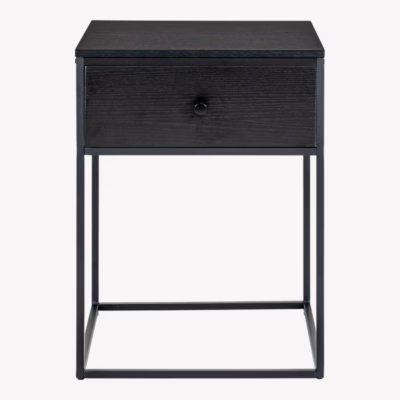 Must abilaud 1 sahtliga metallraamiga 40x40x55 cm Vita