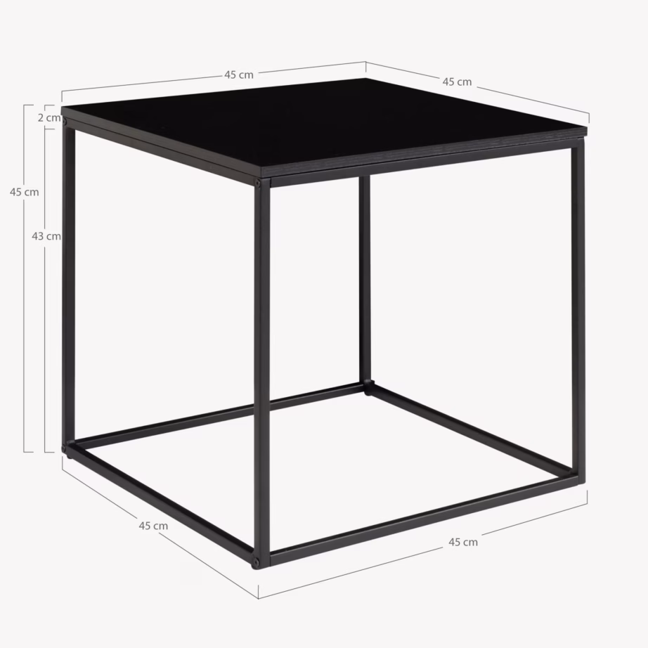 Must abilaud 45x45x45 cm metallraamiga Vita - 4