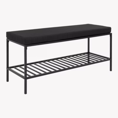Must esikupink pehmendusega istme ja riiuliga Vita 100x36x48,5 cm