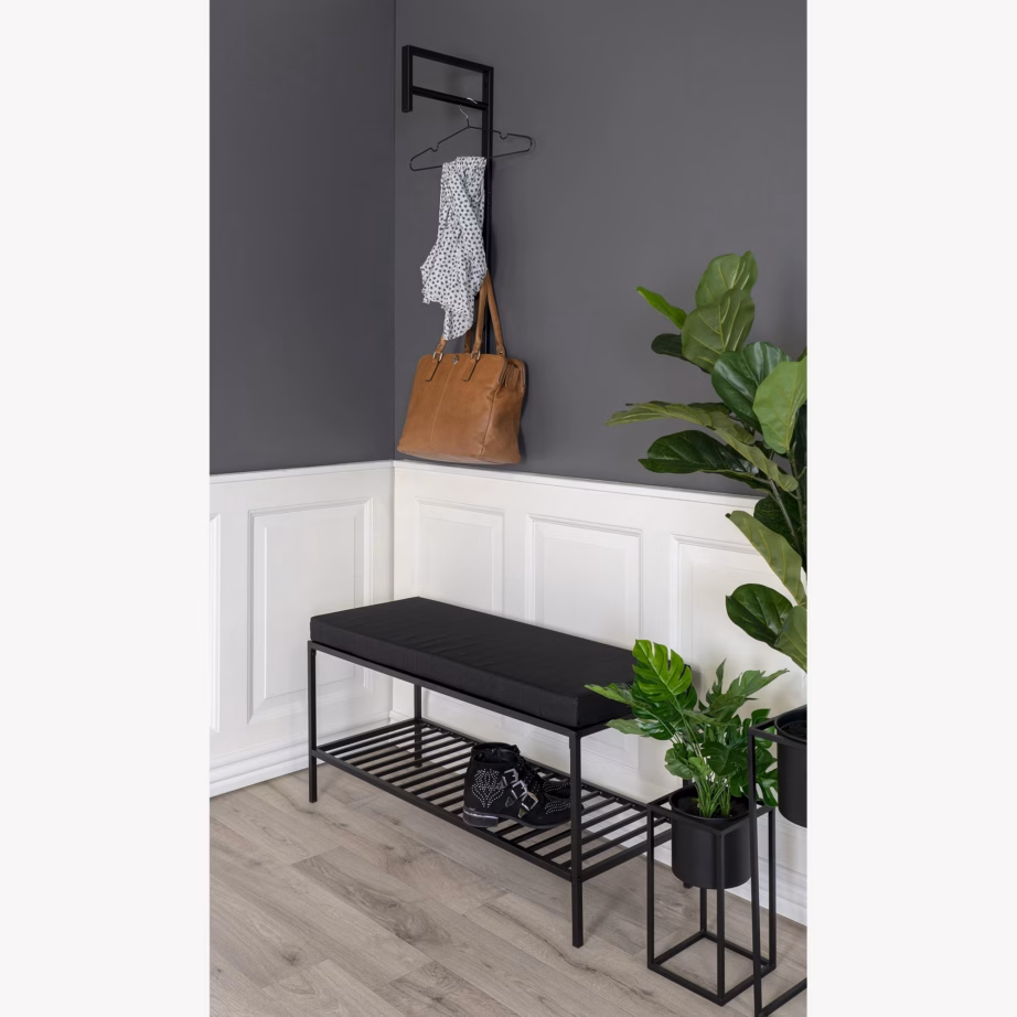 Must esikupink pehmendusega istme ja riiuliga Vita 100x36x48,5 cm - 2