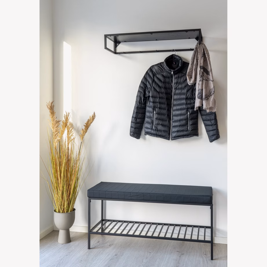 Must esikupink pehmendusega istme ja riiuliga Vita 100x36x48,5 cm - 5