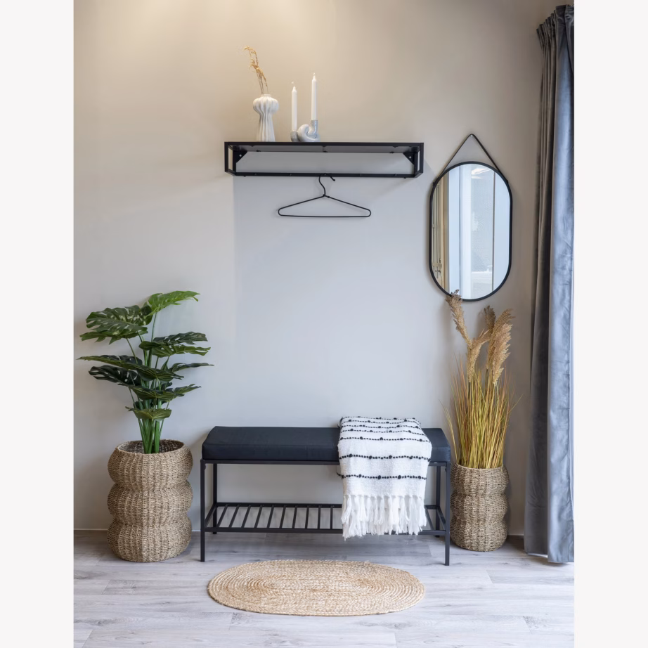 Must esikupink pehmendusega istme ja riiuliga Vita 100x36x48,5 cm - 6