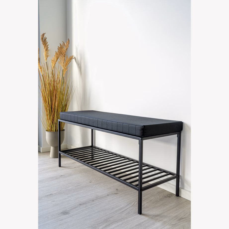 Must esikupink pehmendusega istme ja riiuliga Vita 100x36x48,5 cm - 7