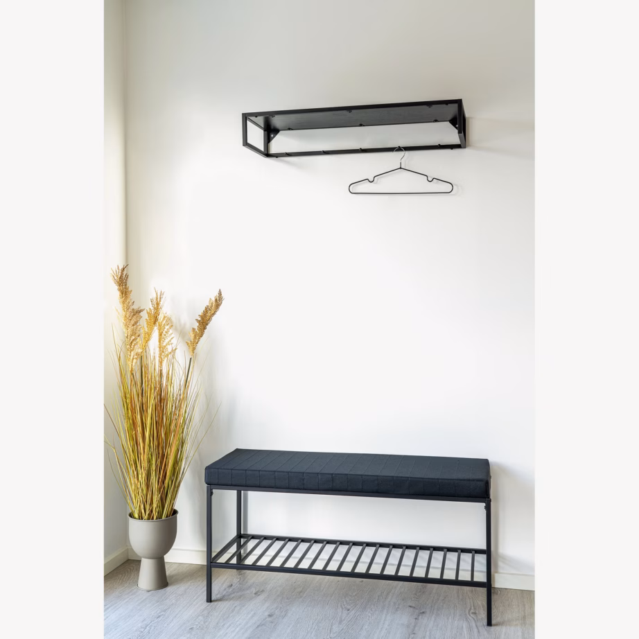 Must esikupink pehmendusega istme ja riiuliga Vita 100x36x48,5 cm - 8