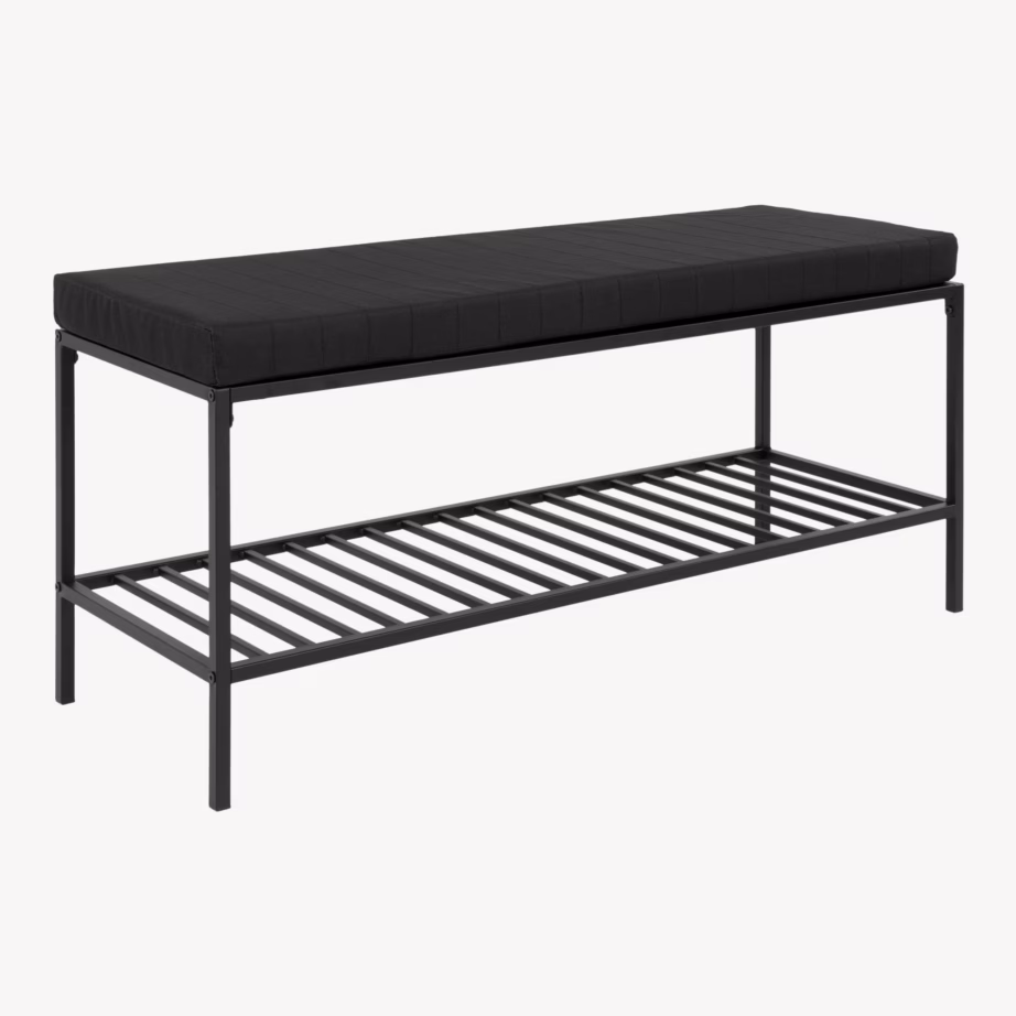 Must esikupink pehmendusega istme ja riiuliga Vita 100x36x48,5 cm - 10
