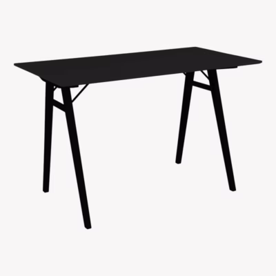 Must kirjutuslaud MDF-ist ja kummipuust 120x60 cm Vojens