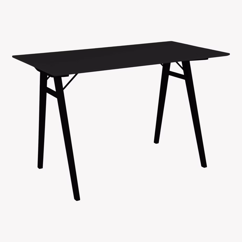 Must kirjutuslaud MDF-ist ja kummipuust 120×60 cm Vojens - 5