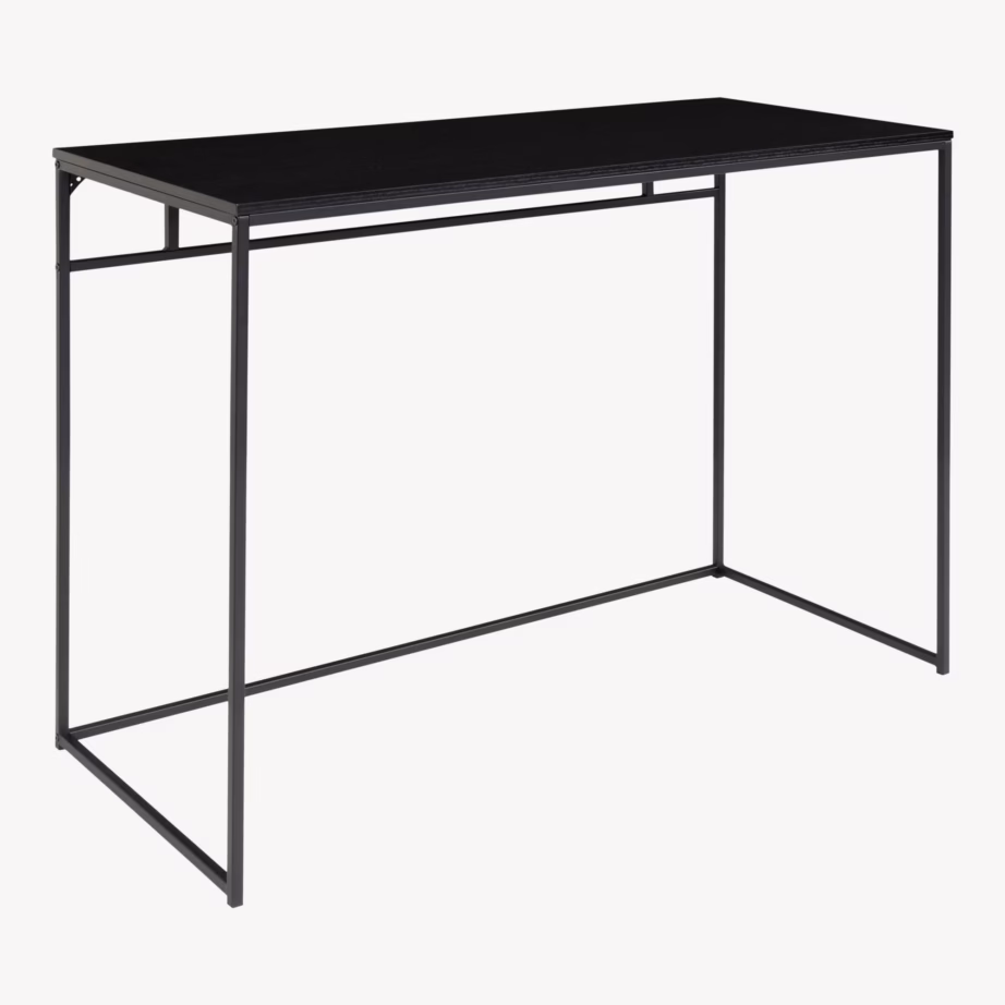 Must kompaktne kontorilaud 100x45x75 cm metallraamiga Vita - 3