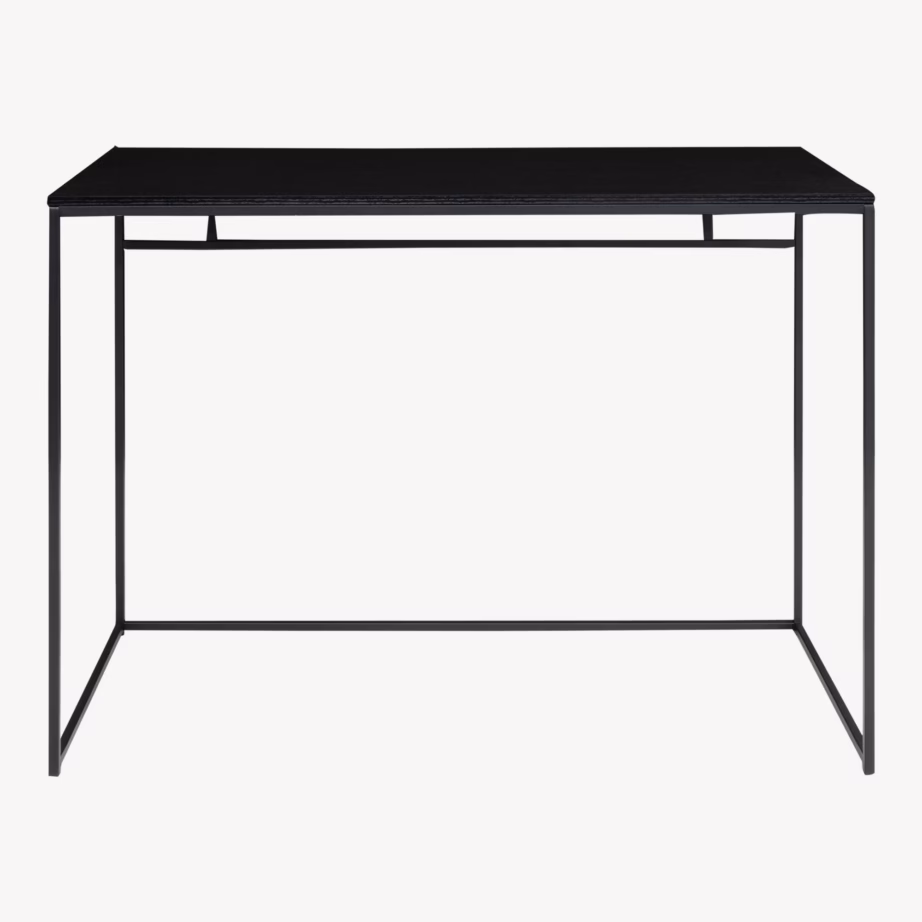 Must kompaktne kontorilaud 100x45x75 cm metallraamiga Vita - 9