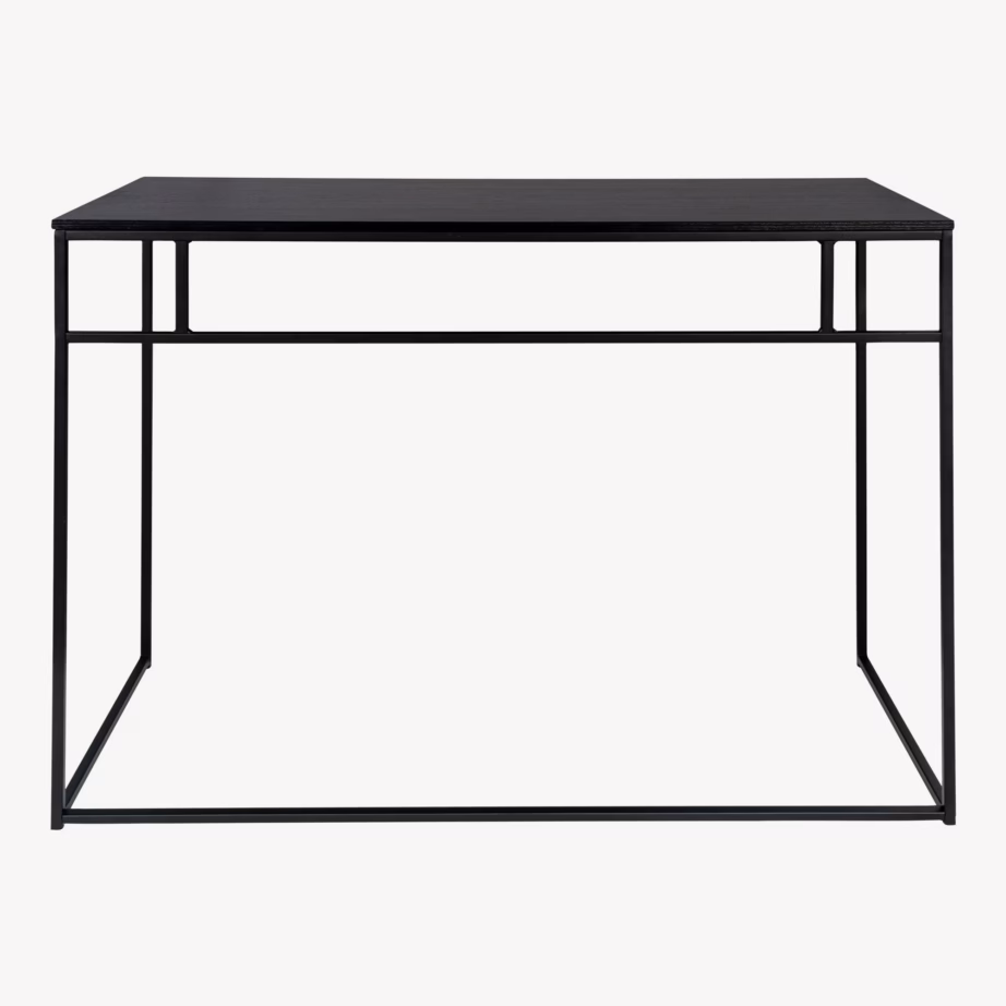 Must kompaktne kontorilaud 100x45x75 cm metallraamiga Vita - 11