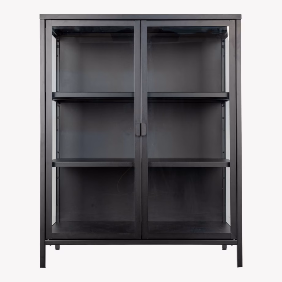 Must metallist vitriinkapp kahe klaasuksega Brisbane 80x40x101 cm - 10