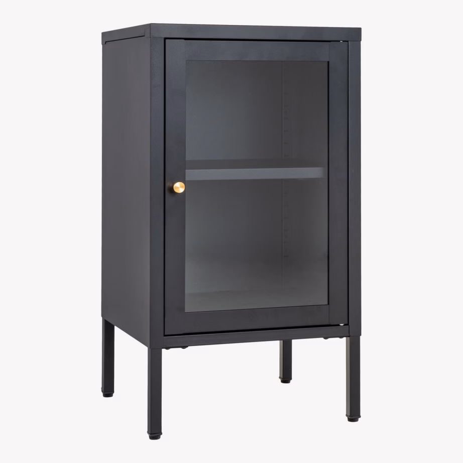 Must metallkapp klaasuksega Dalby 38x35x70 cm - 3