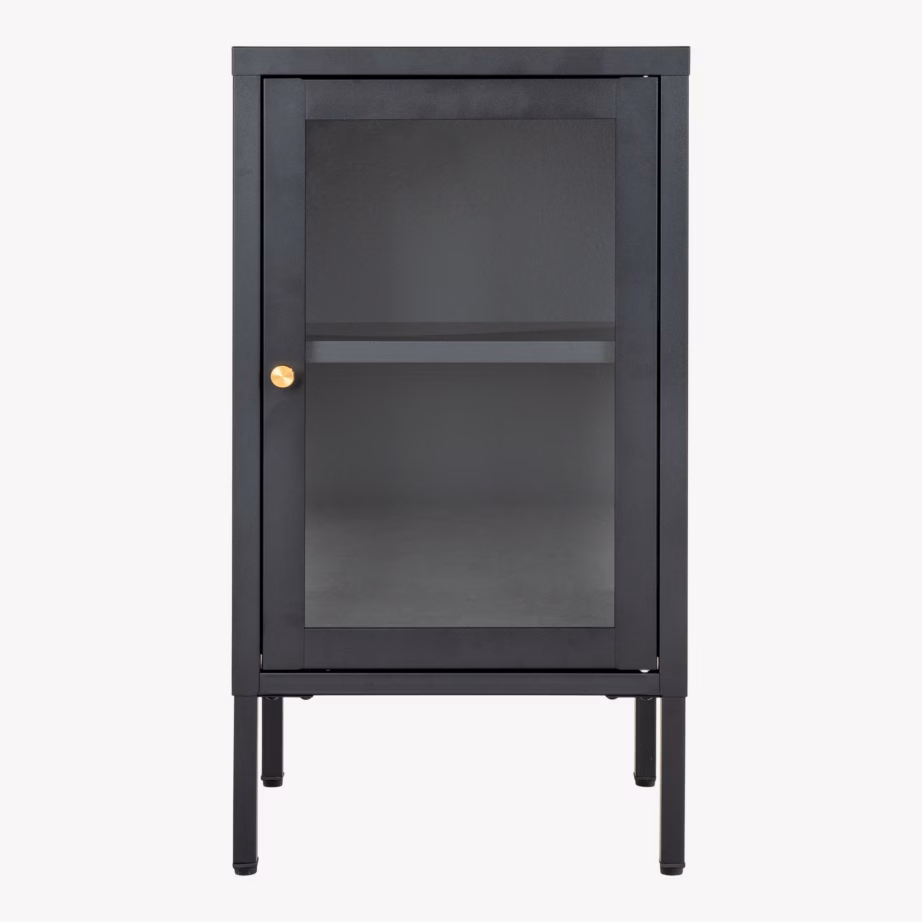 Must metallkapp klaasuksega Dalby 38x35x70 cm - 6