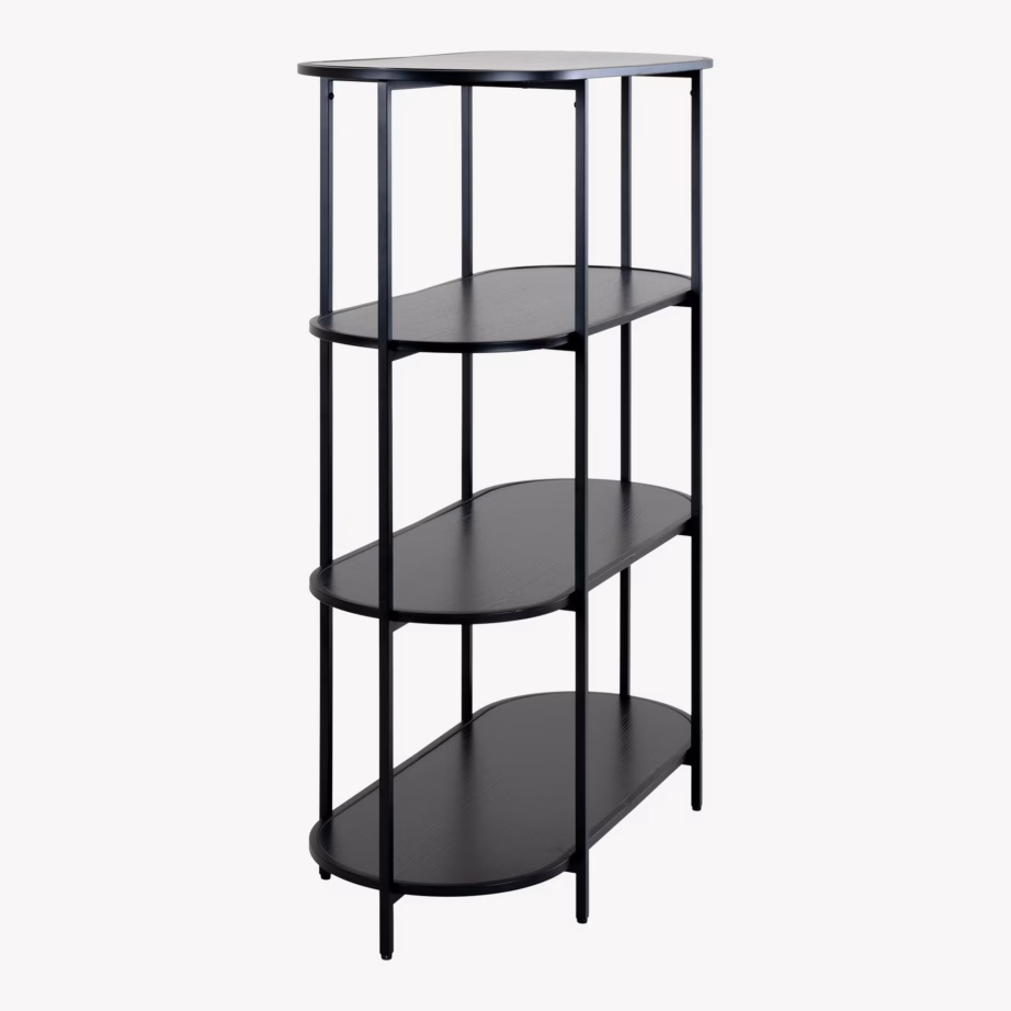 Must ovaalne raamaturiiul 4 tasapinnaga Vita 85x36x111 cm - 4