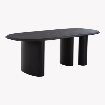 Must söögilaud MDF-ist saarespooniga 100x220 cm Tirano