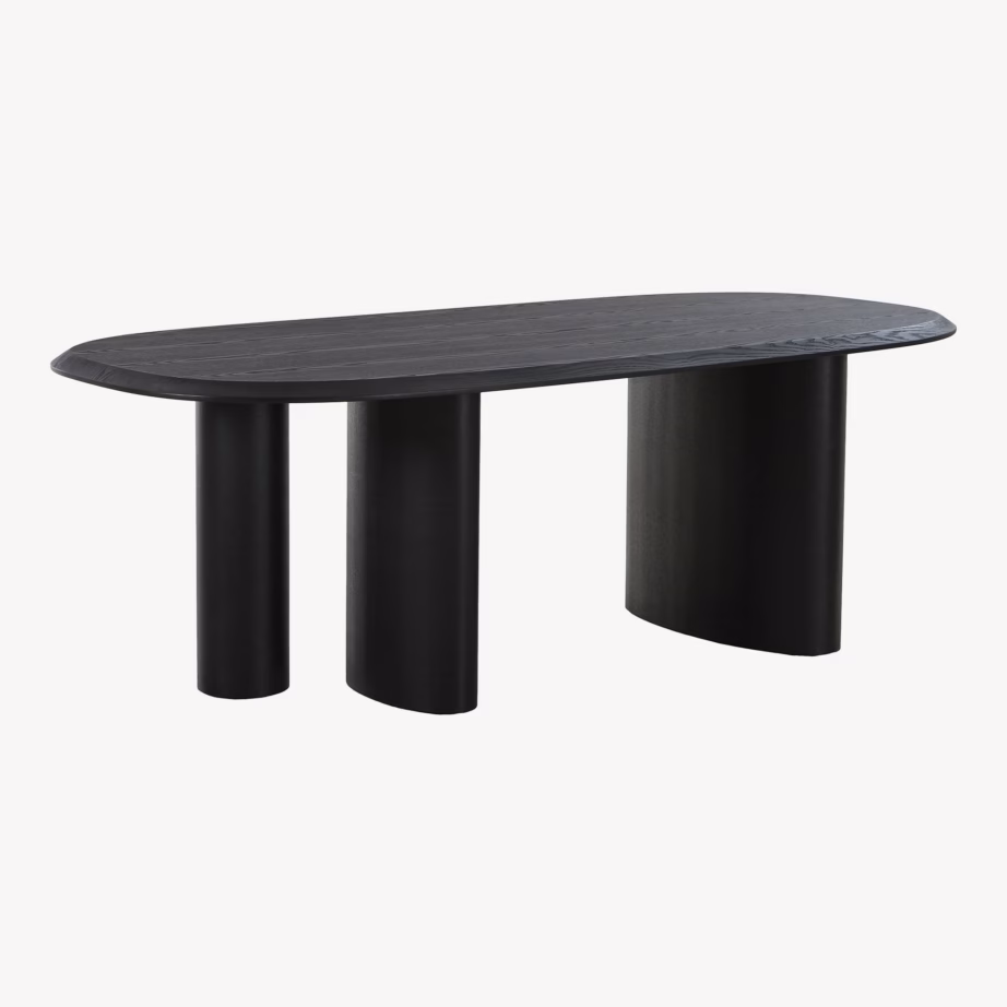 Must söögilaud MDF-ist saarespooniga 100×220 cm Tirano - 3