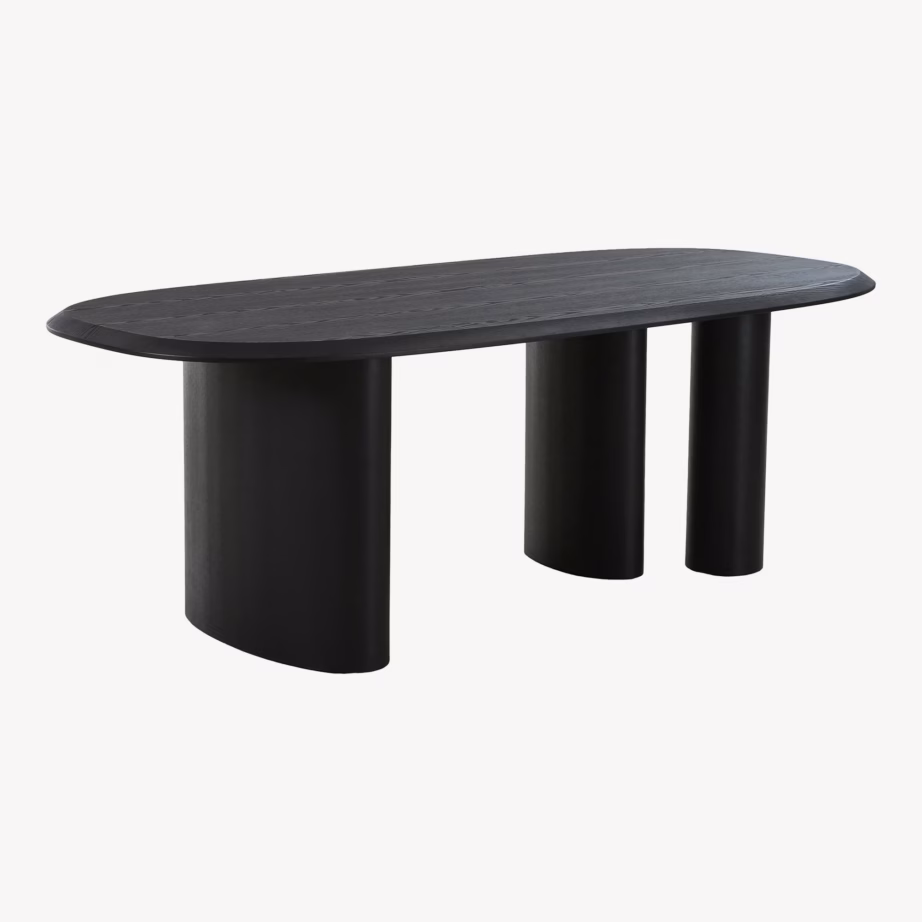 Must söögilaud MDF-ist saarespooniga 100×220 cm Tirano - 4
