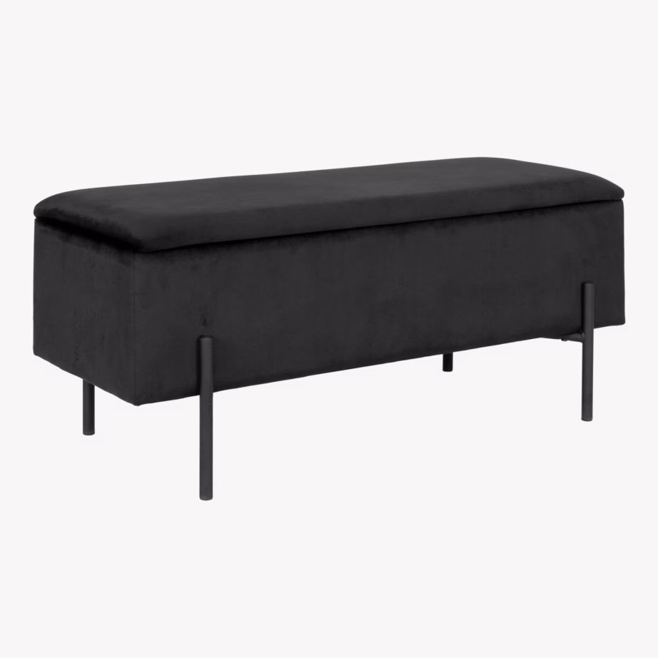 Must sametist hoiuga esikupink Watford 95×36,5×43 cm - 3