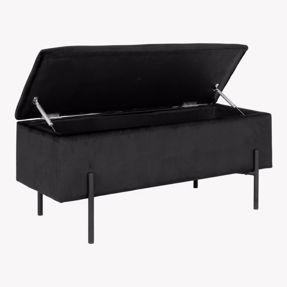 Must sametist hoiuga esikupink Watford 95×36,5×43 cm - 4