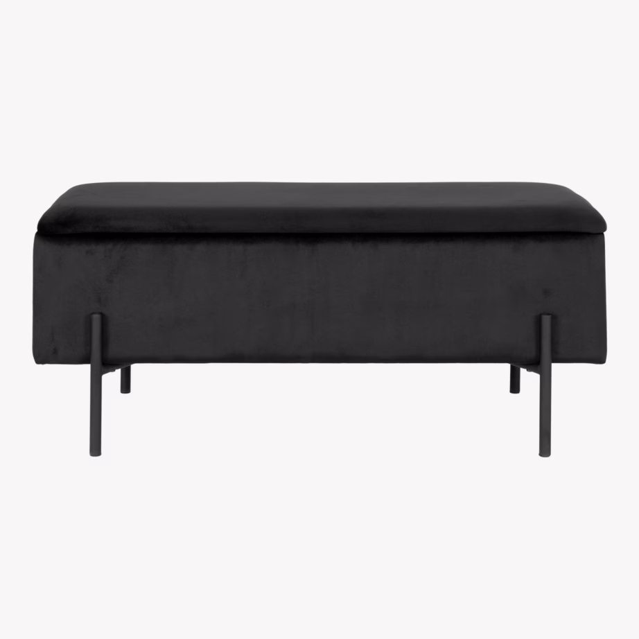 Must sametist hoiuga esikupink Watford 95×36,5×43 cm - 5