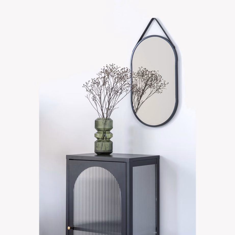 Must terasest vitriinkapp soonilise klaasuksega Adelaide 50x35x110 cm - 5