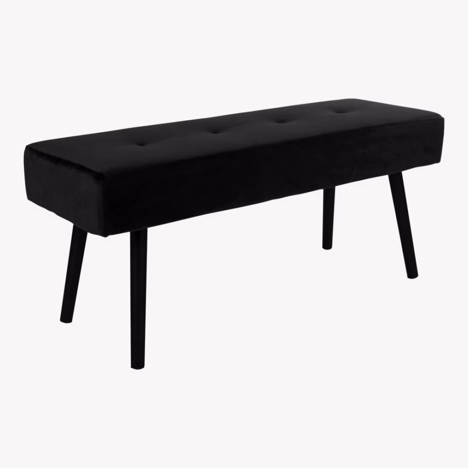 Must velvetist esikupink metalljalgadel Skiby 100x35x44 cm - 2