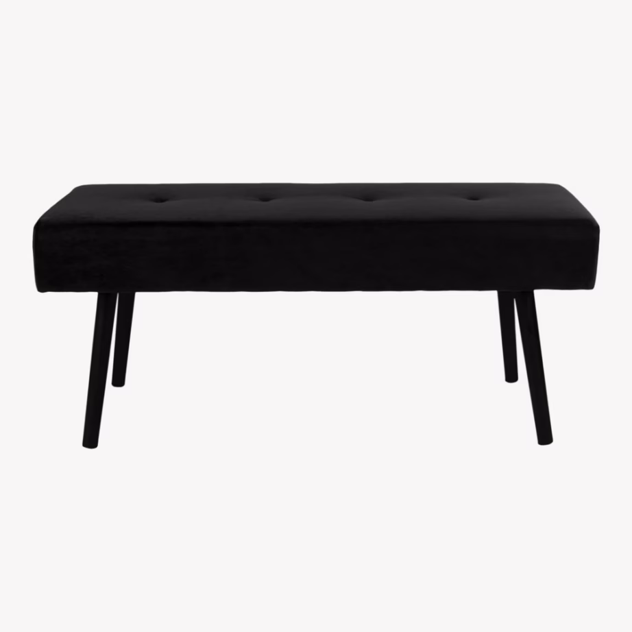 Must velvetist esikupink metalljalgadel Skiby 100x35x44 cm - 5