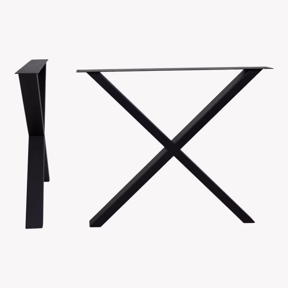 Mustad terasest söögilauajalad, X-kujund, 86 x 70,8 cm Nimes - 5