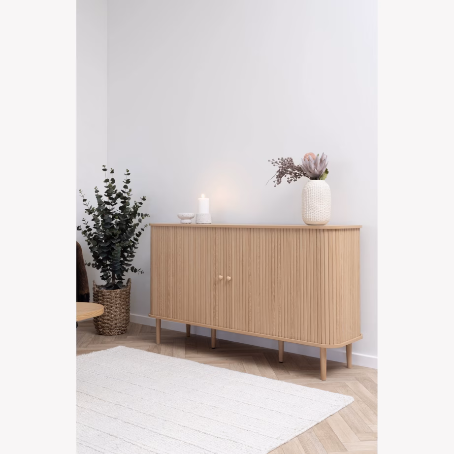 Naturaalset tooni 2-ukseline kapp-kummut 140x40x79 cm Nikko - 2