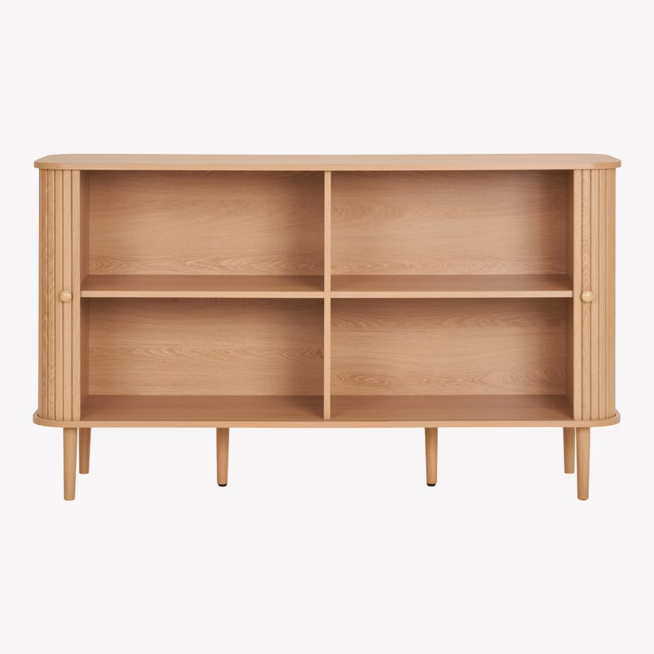 Naturaalset tooni 2-ukseline kapp-kummut 140x40x79 cm Nikko - 3