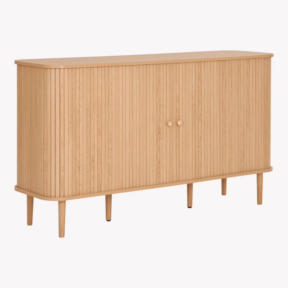 Naturaalset tooni 2-ukseline kapp-kummut 140x40x79 cm Nikko - 5
