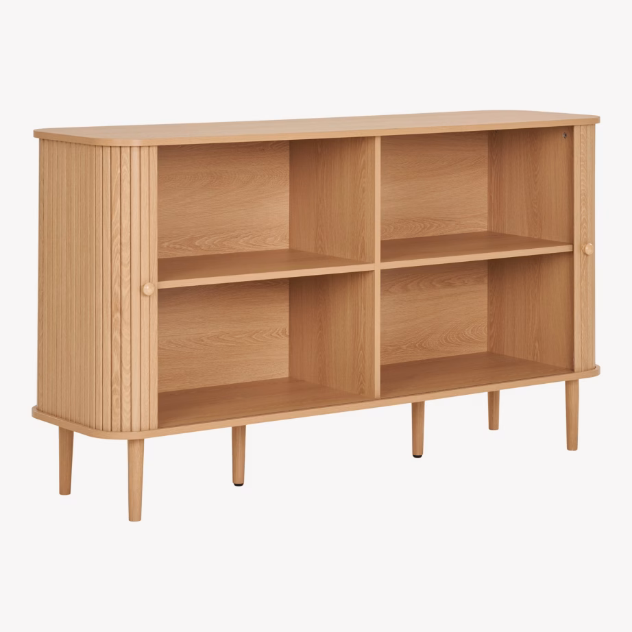 Naturaalset tooni 2-ukseline kapp-kummut 140x40x79 cm Nikko - 6