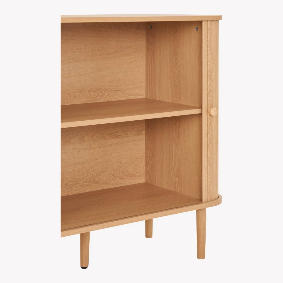 Naturaalset tooni 2-ukseline kapp-kummut 140x40x79 cm Nikko - 7
